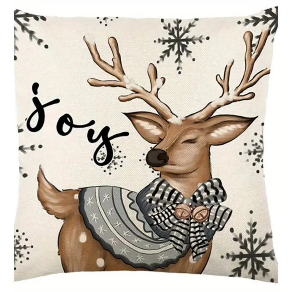 Christmas Pillow Covers 18x18 Beige Black